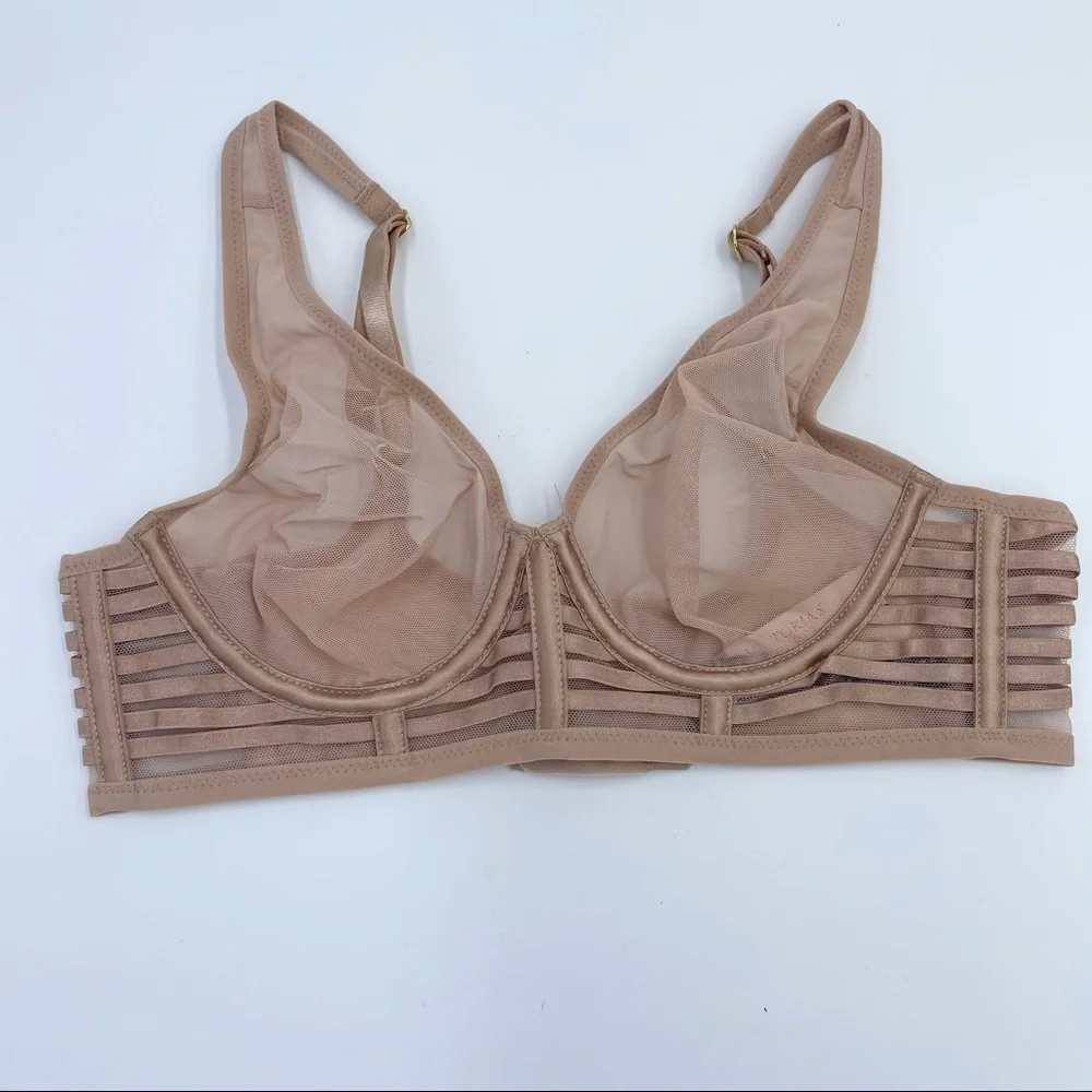 Victoria Secret Unlined Mesh Plunge Bra Sz 32B